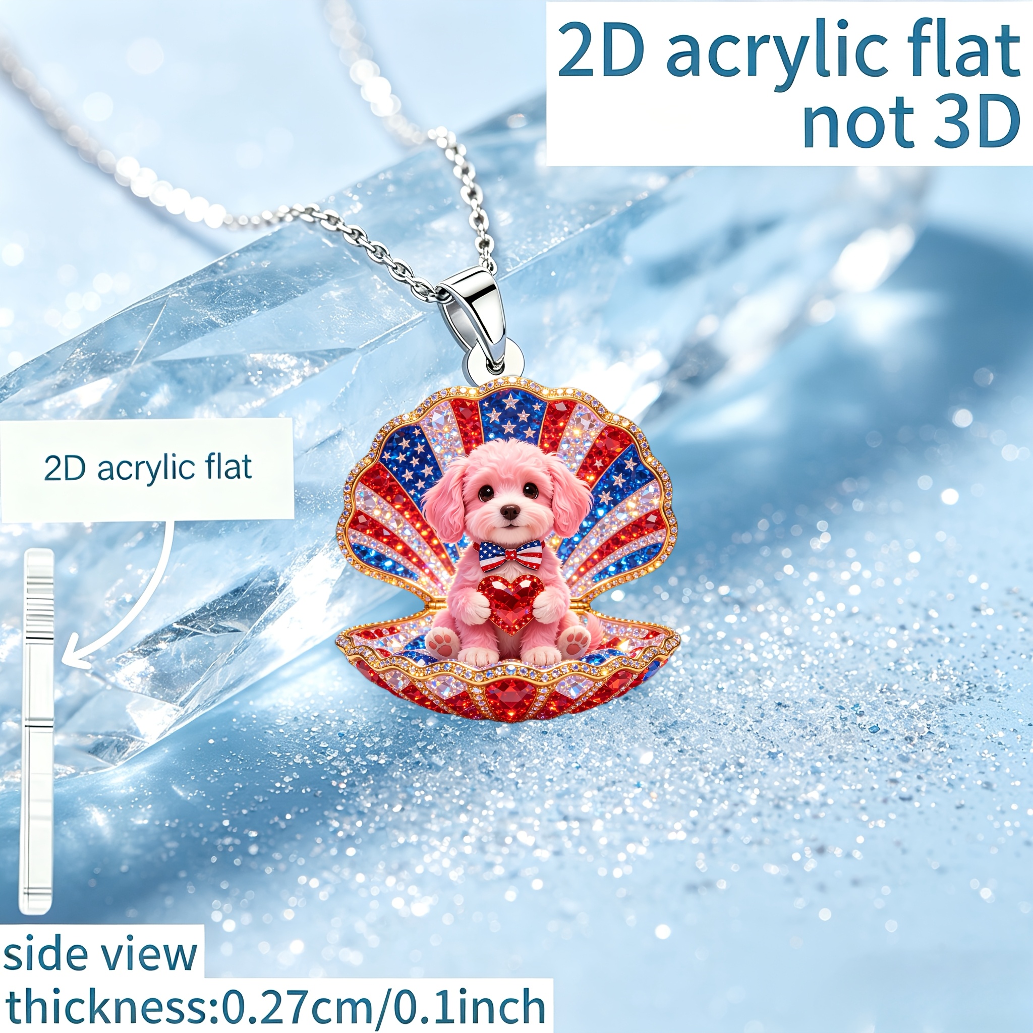 Men's and Women's Teddy Bear Pattern Acrylic Pendant Necklace